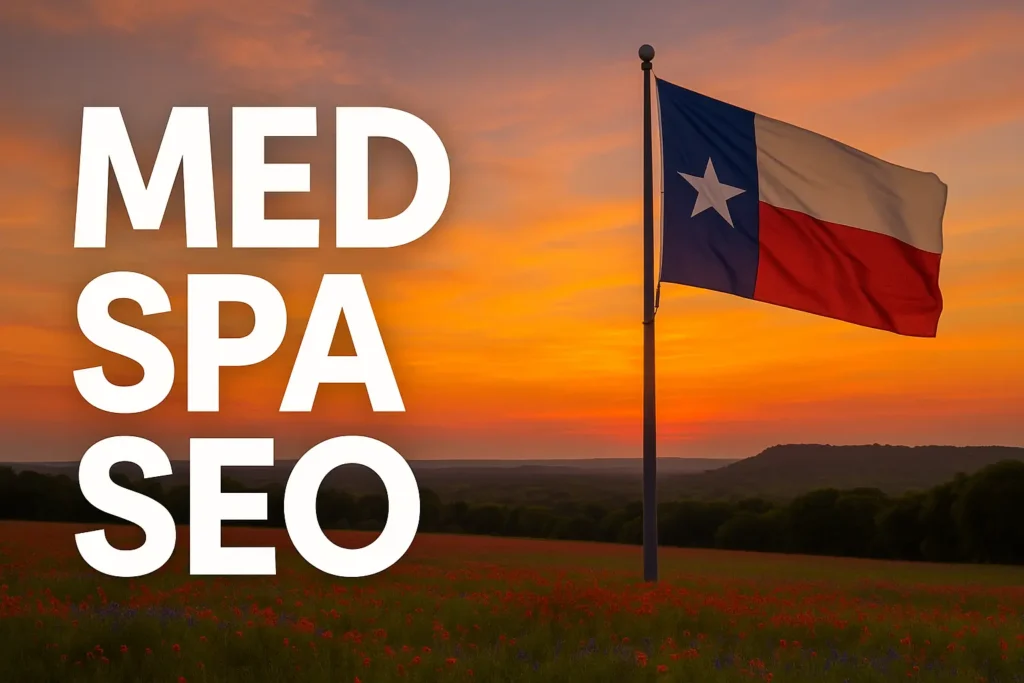 med spa seo with texas flag